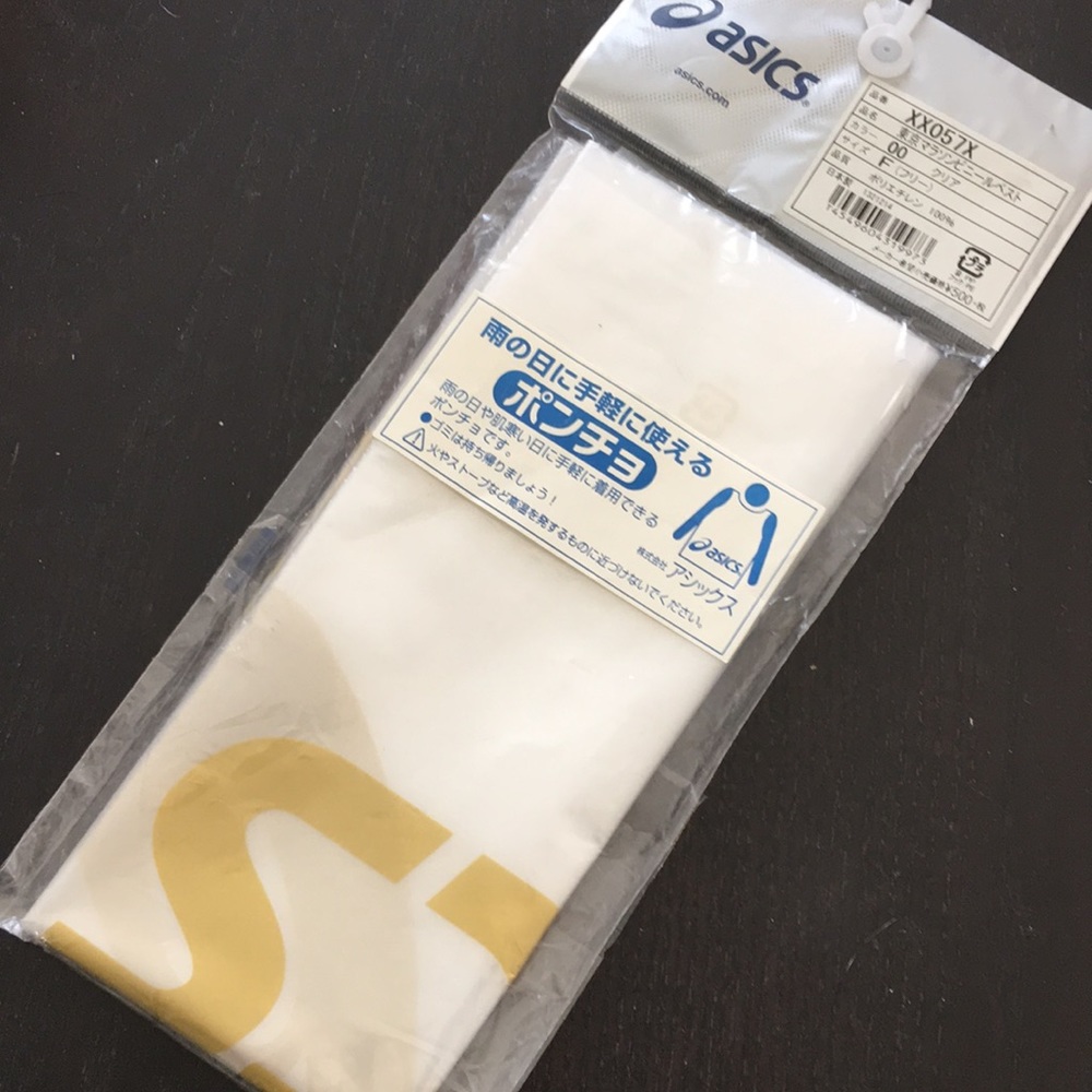 ASICS Tokyo marathon clear rain ☔️ poncho new